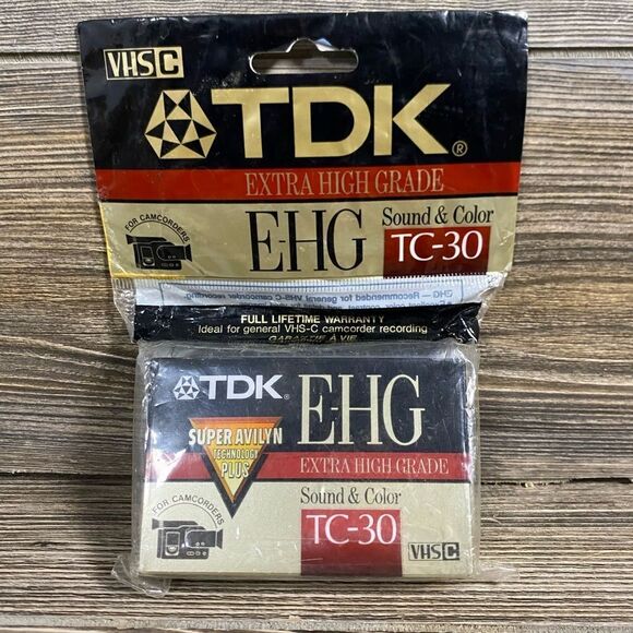 NEW TDK E-HG Extra High Grade TC-30 Blank Camcorder Cassette Tape - Picture 1 of 3
